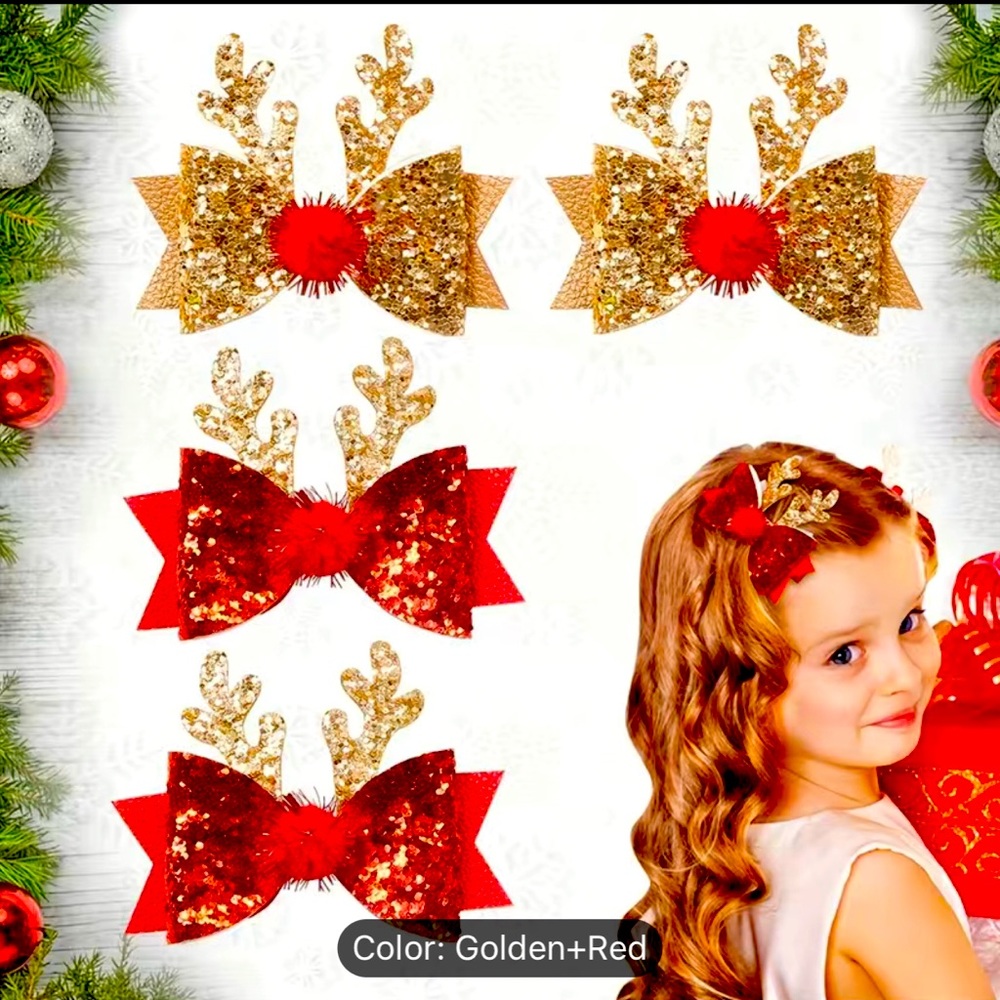 Christmas hair clips